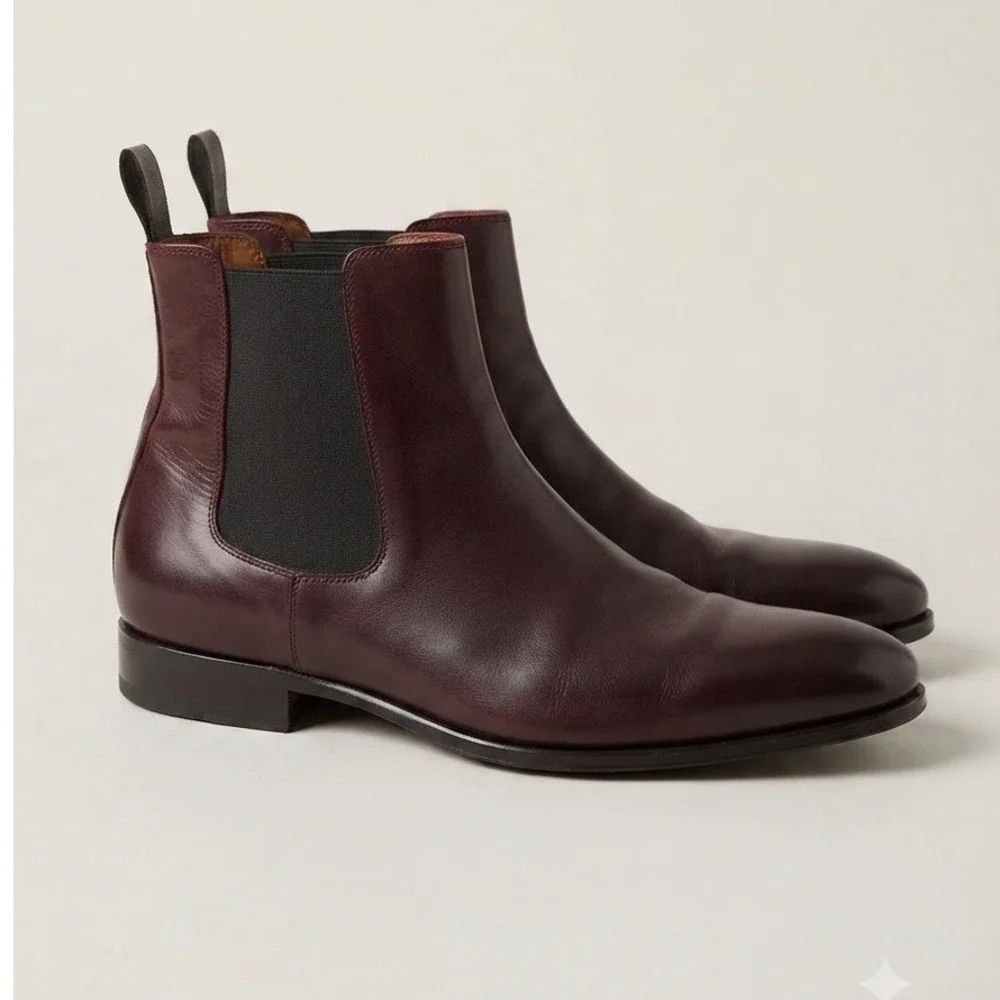 Thomas Bird Eastwood Chelsea Boots Oxblood Leather Made in Italy Sz 44 Classic